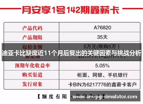迪亚卡比缺席近11个月后复出的关键因素与挑战分析